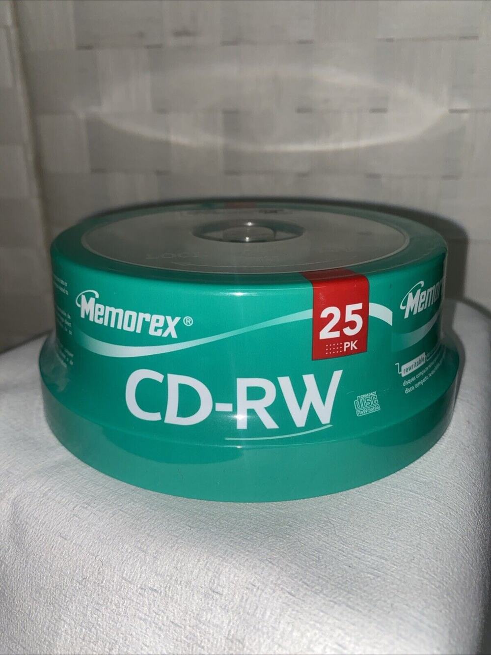 Memorex CD-RW 25 Pack Recordable RewrItable 80 min 700 MB 4x Multi-Speed - NEW